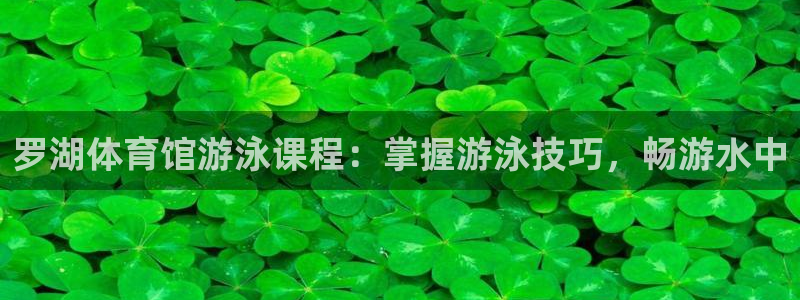 耀世娱乐平台官网登录入口：罗湖体育馆游泳课程：掌握游
